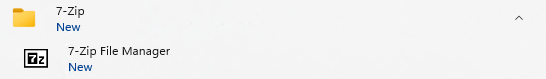 Image of 7-Zip folder in the Start Menu