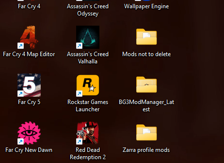 Image of the BG3MM files on a desktop