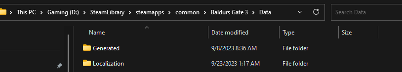 Image of game Data folder